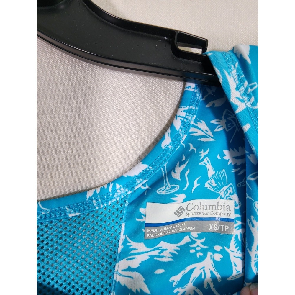 Columbia PFG Womens XS Blue White Sun Dress Fishing Travel Coastal Athleisure - Picture 3 of 7